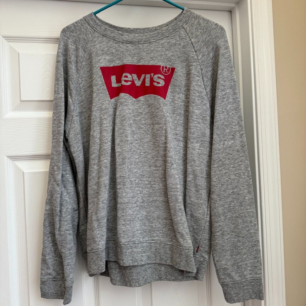 Women's Gray Levi's Crewneck Sweatshirt Size Medium